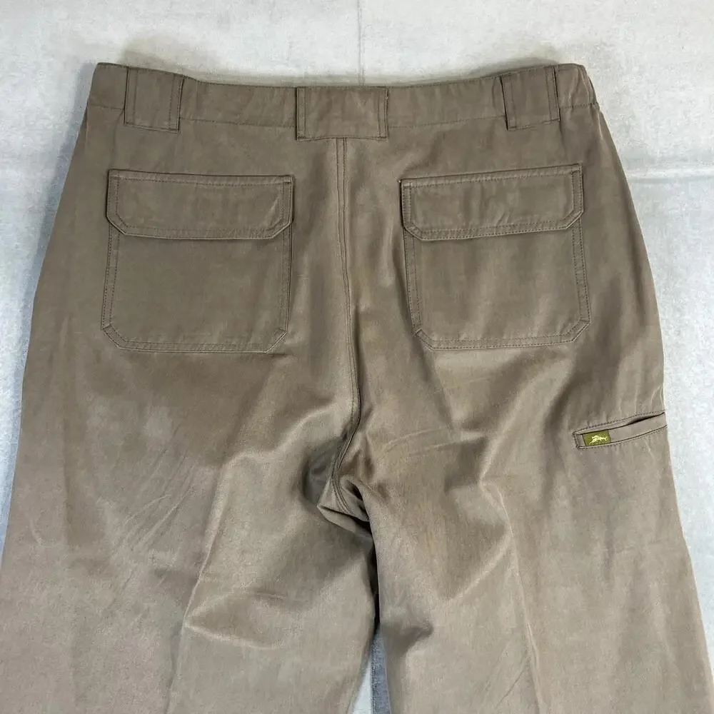 Tommy Bahama Relax Pants Mens 34 Brown Silk Blend Cargo Utility Fishing